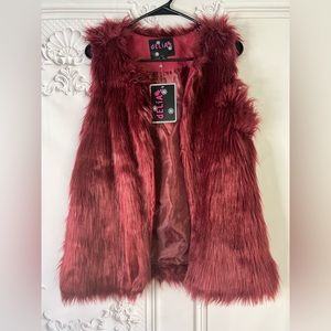 DELiA*s Red Faux Fur Vest L